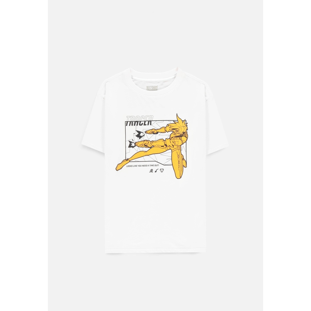 Overwatch - Shooting Tracer Dames Tshirt - Wit